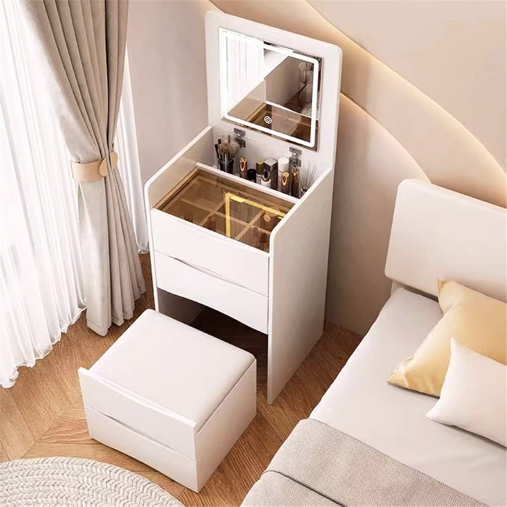Luxury Multifunction LED Dressing Vanity Table with Mirror Drawers Stool