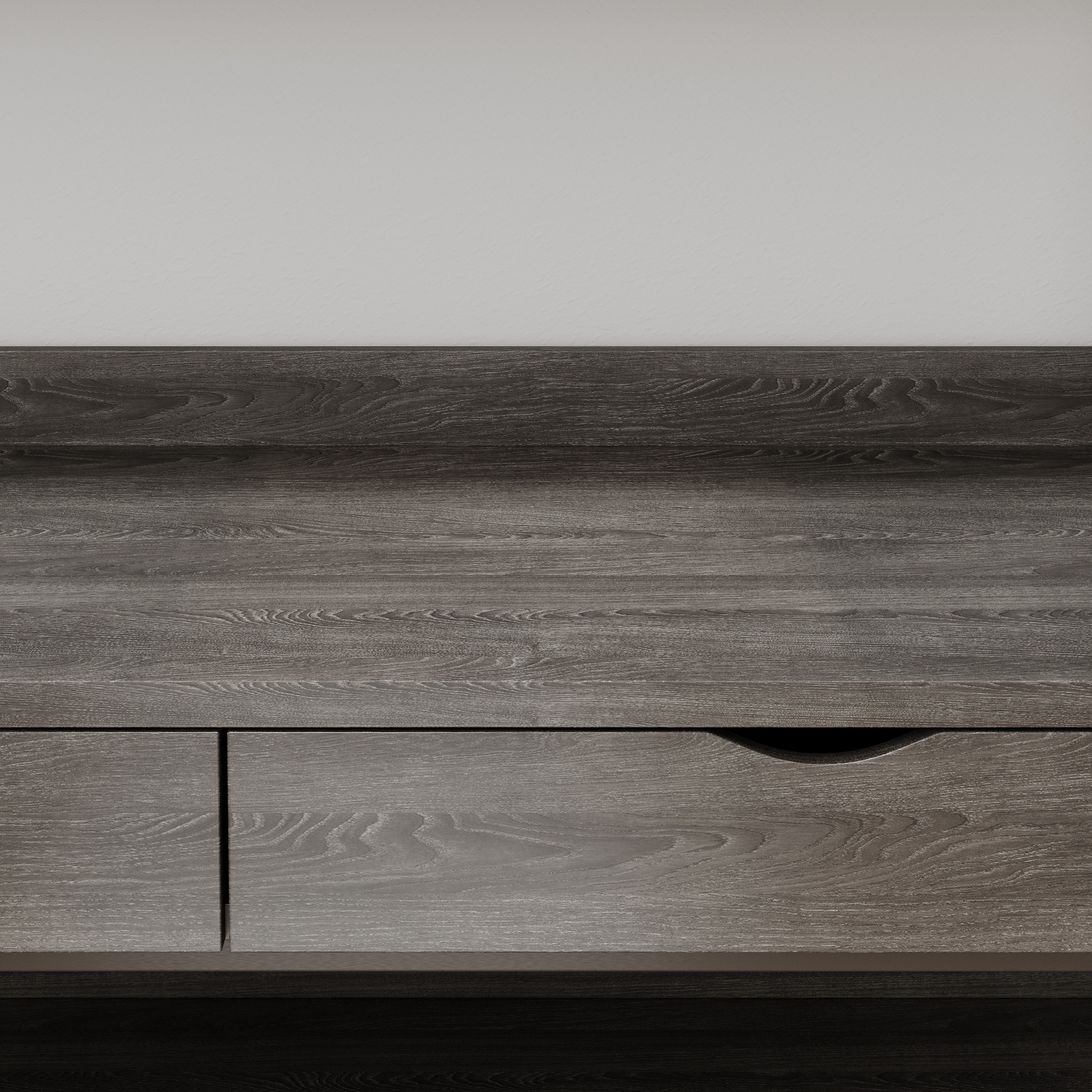 Enterprise Large Computer Desk Workstation with Shelves & Drawers (Driftwood Grey)