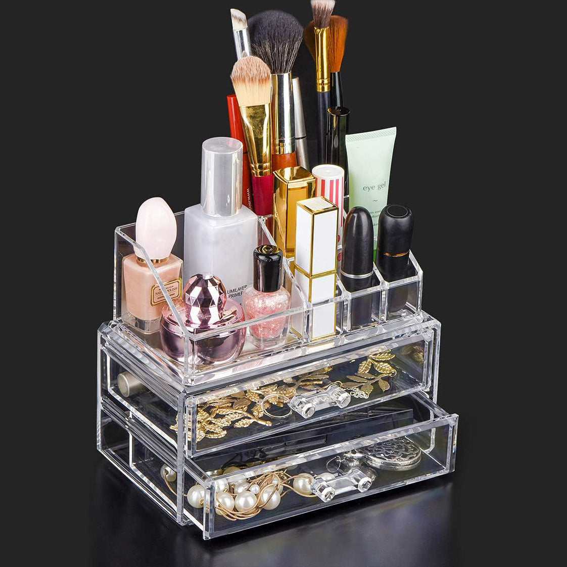 Crystal Clear Acrylic Cosmetic Organizer Makeup Storage Container Jewellery Box