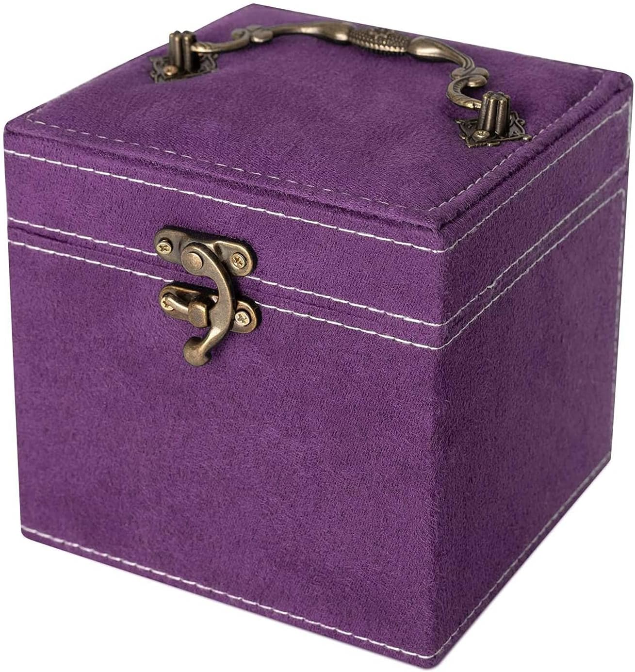 Deluxe Velvet Jewelry Box 3 Level Organiser Purple