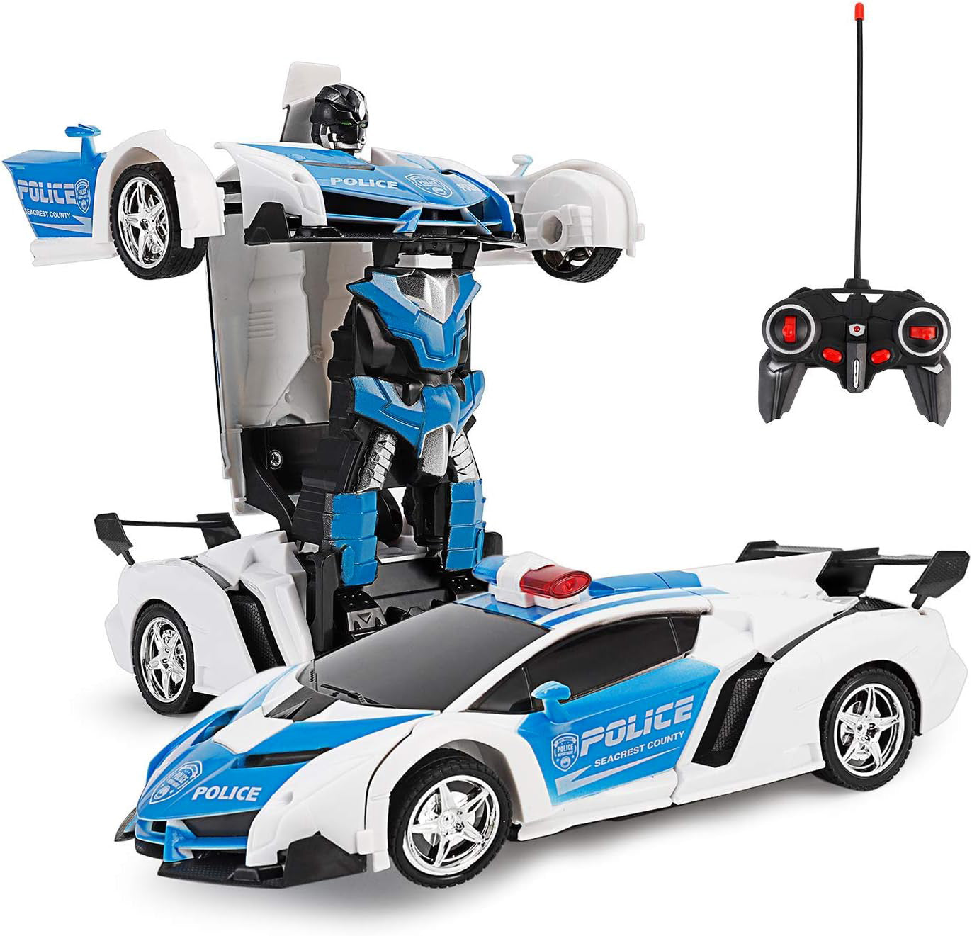 2 In 1 Robot Lamborghini Police Super Transformer Remote Control Car Toy