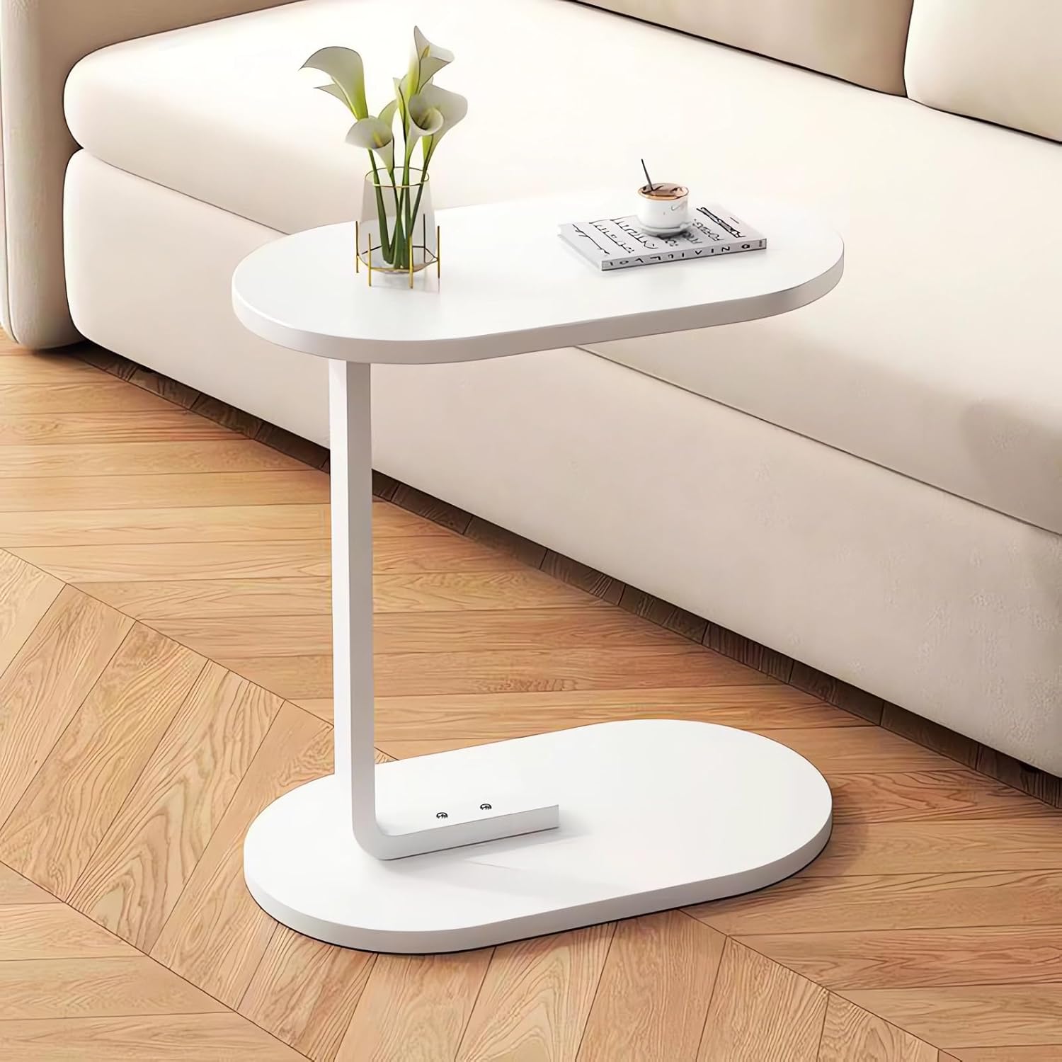 Cogency Sofa Bed Side Table Laptop Desk Accent Coffee Stand (White)