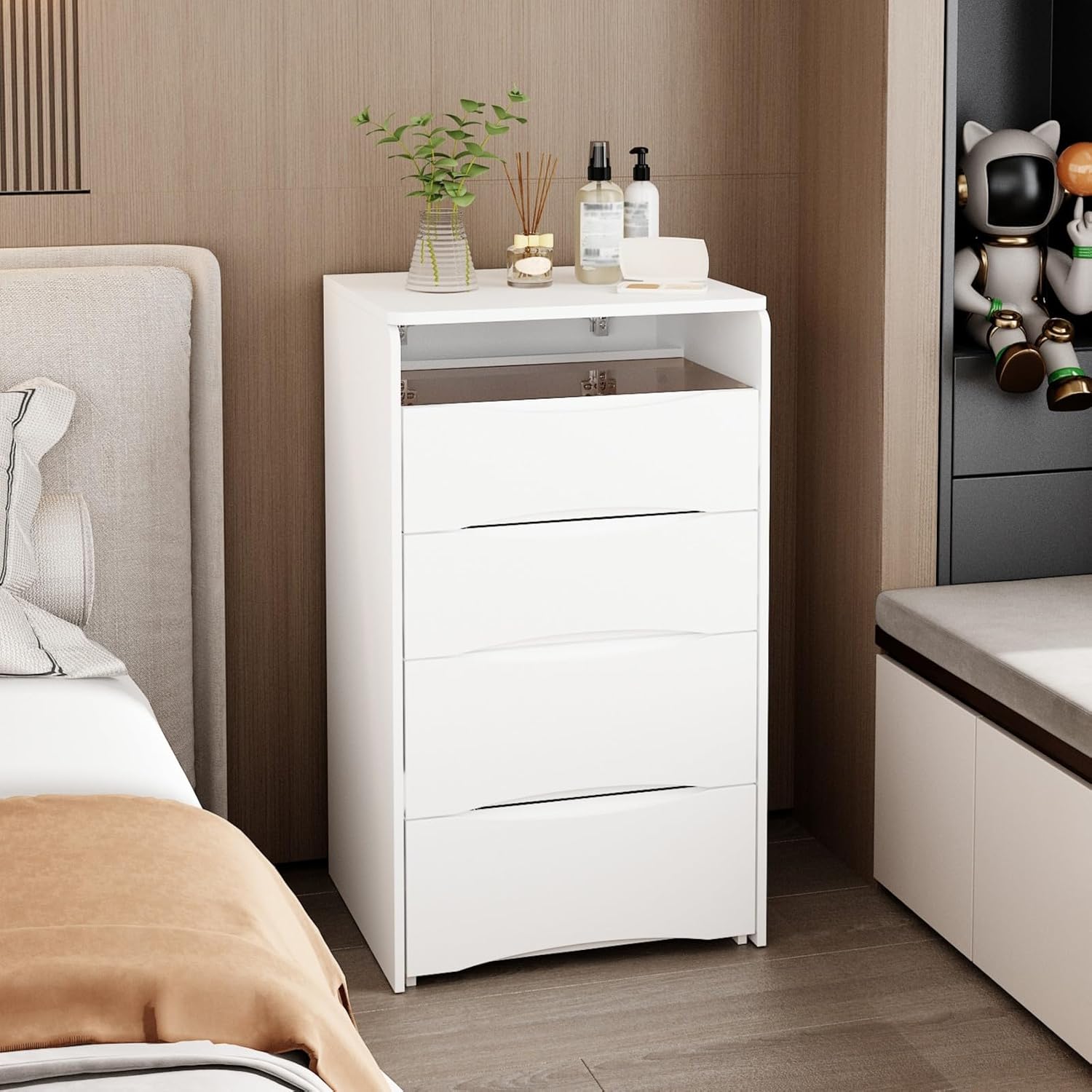 Luxury Multifunction LED Dressing Vanity Table with Mirror Drawers Stool