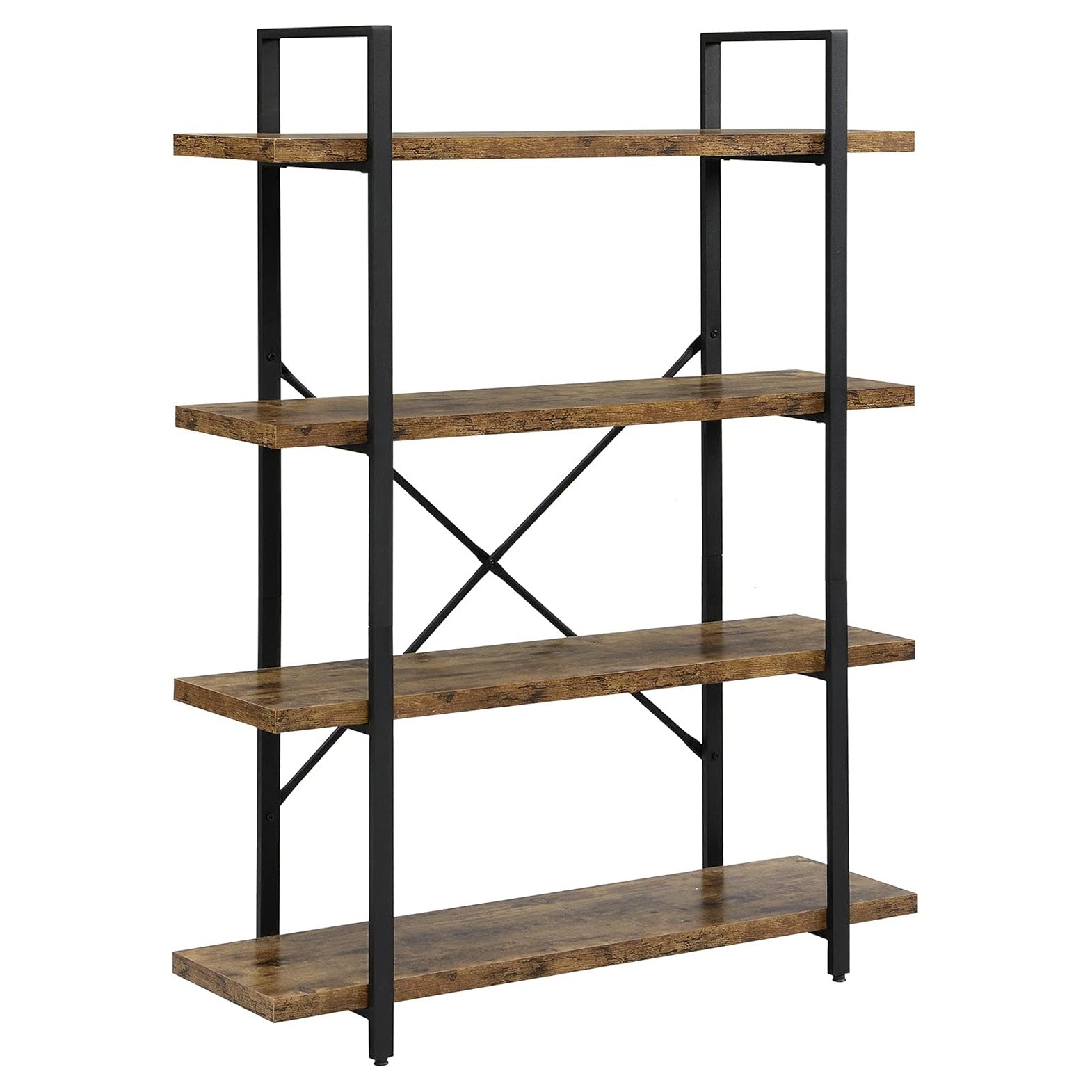 Envision Rustic 4-Tier Bookcase Storage Shelf Organizer