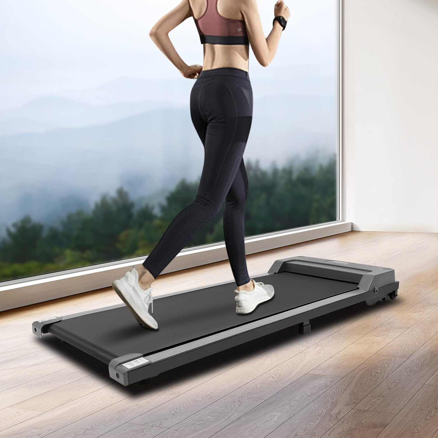 2-in-1 Fitness Electric Treadmill Exercise Machine Walking Running Pad