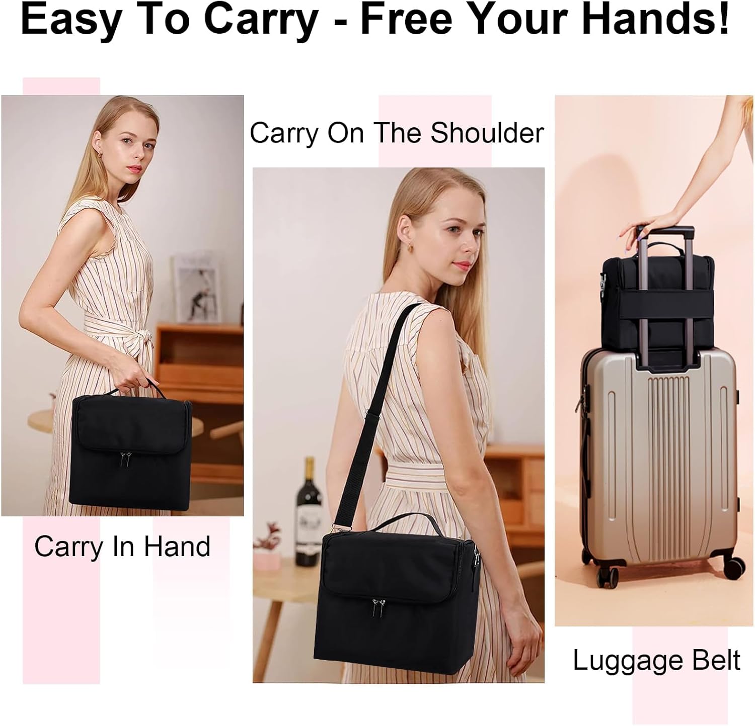 Professional Portable Folding Beauty Case Makeup Bag Cosmetics Box Travel Organizer