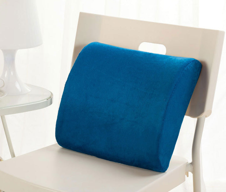 Multi-purpose Memory Foam Lumbar Back Support Cushion Pillow (Blue)