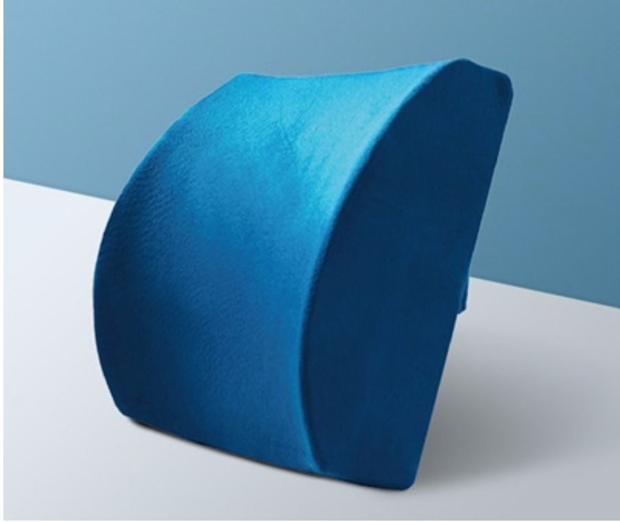Multi-purpose Memory Foam Lumbar Back Support Cushion Pillow (Blue)
