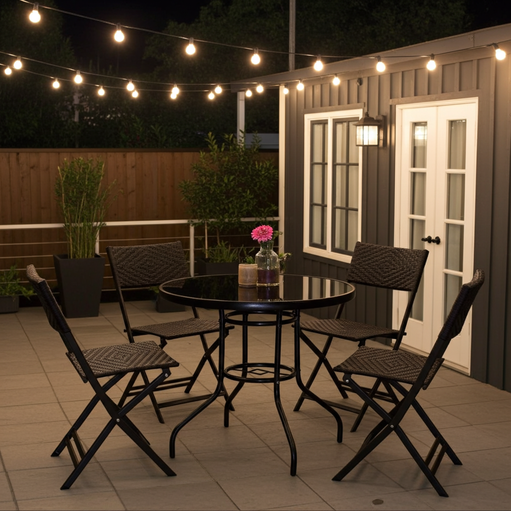 Alfresco 5 Piece Outdoor Setting (4 Rattan Chairs & Round Table)