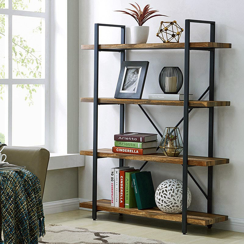 Envision Rustic 4-Tier Bookcase Storage Shelf Organizer