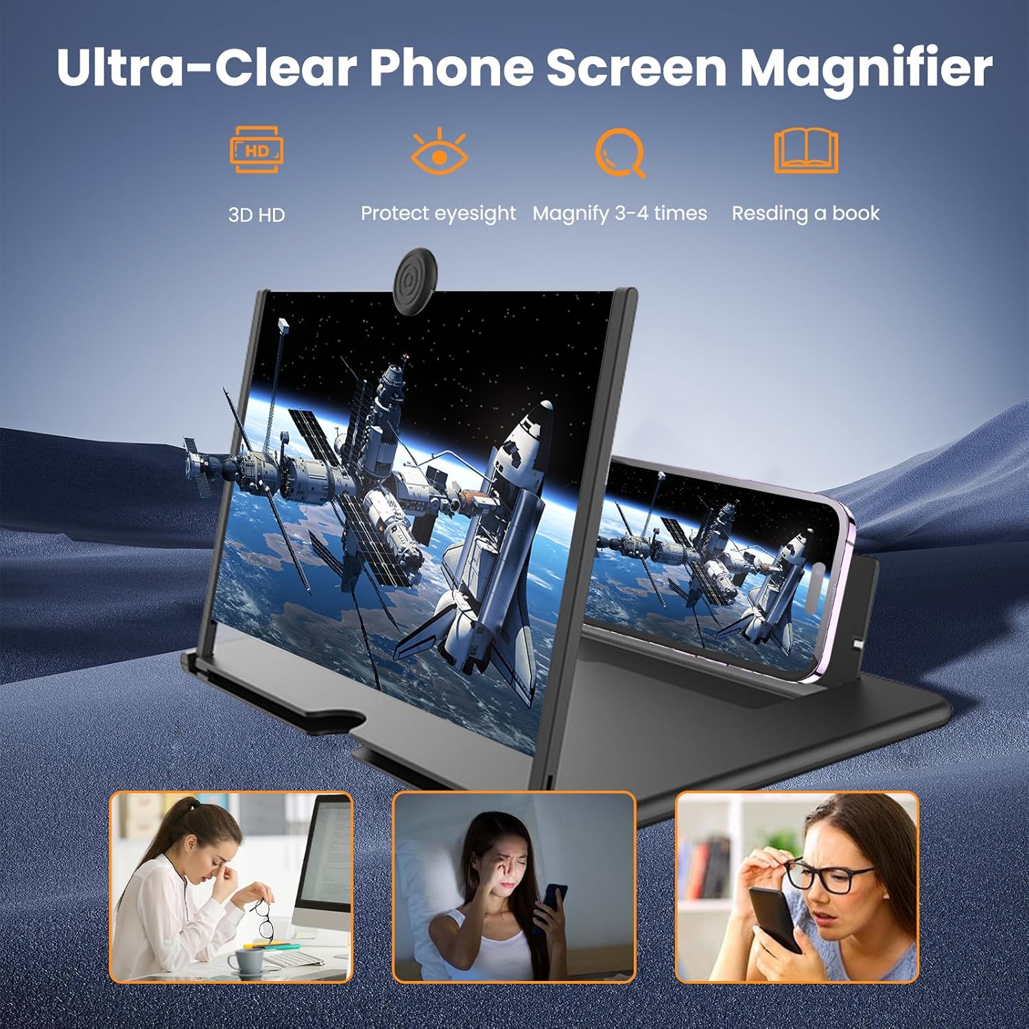 12" Ultra HD 3D Phone Screen Magnifier Movie Video Amplifier
