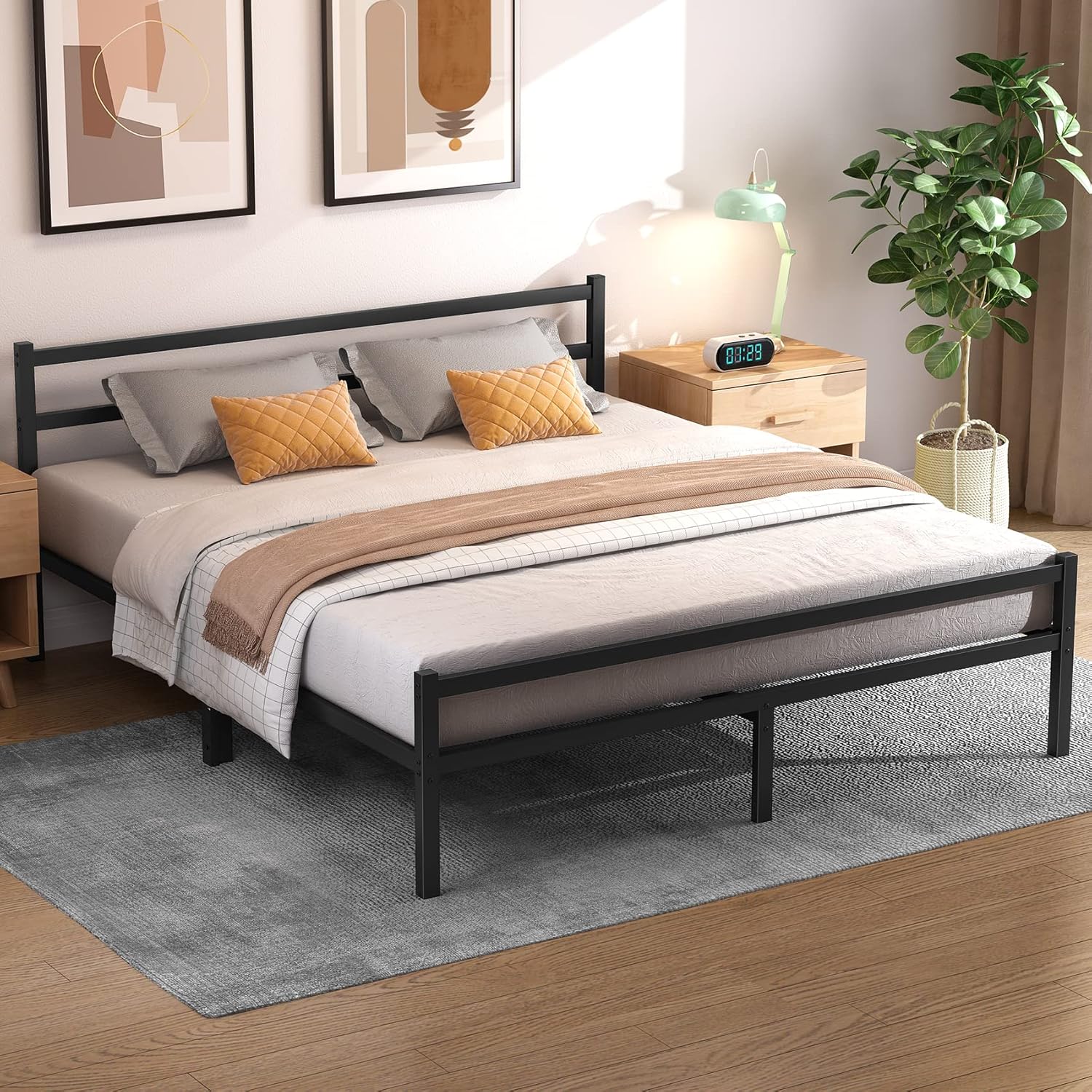 Ultimate Comfort Queen Innerspring Mattress & Heavy-Duty Bed Frame Set