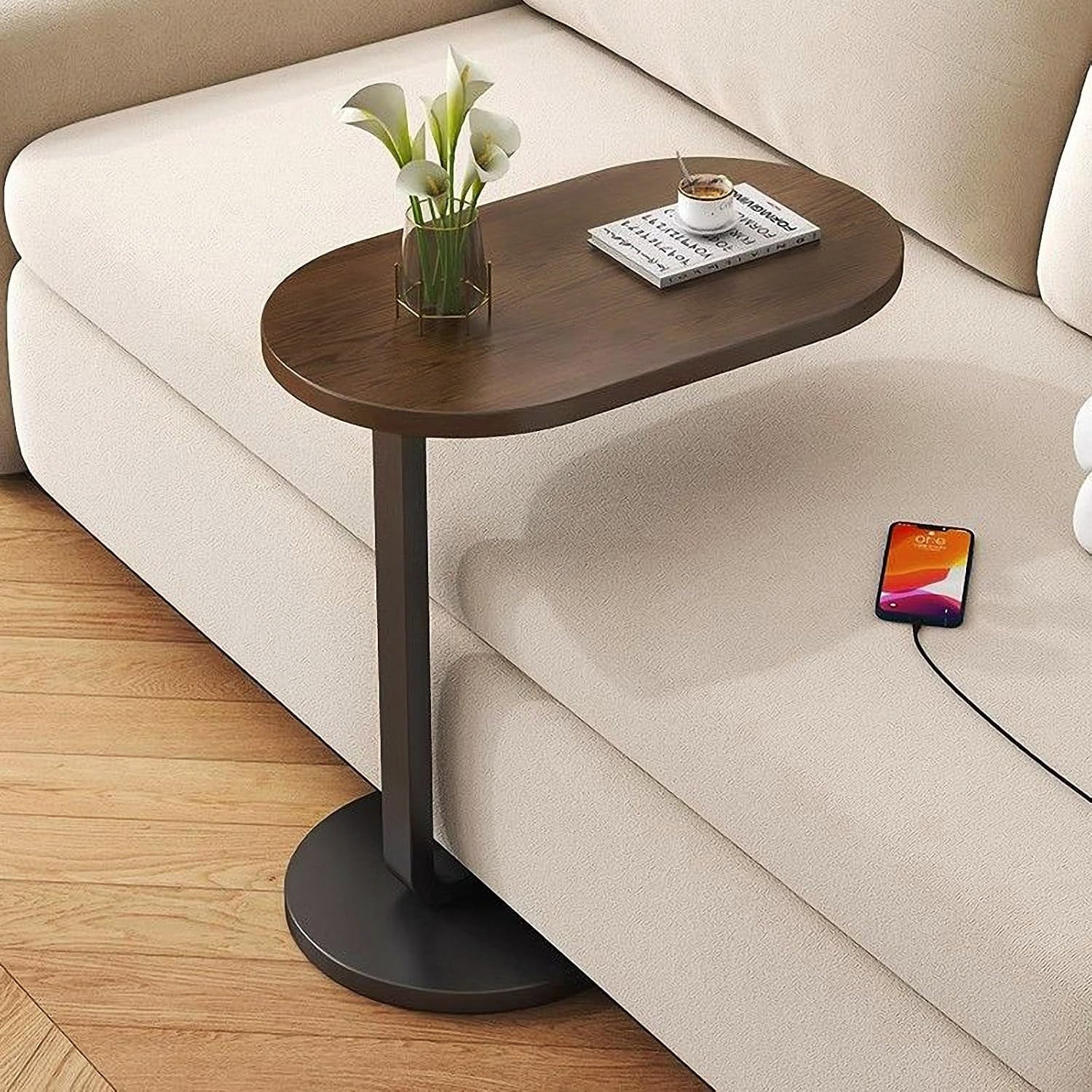 Cogency Rustic Sofa Bed Side Table Laptop Desk Accent Coffee Stand