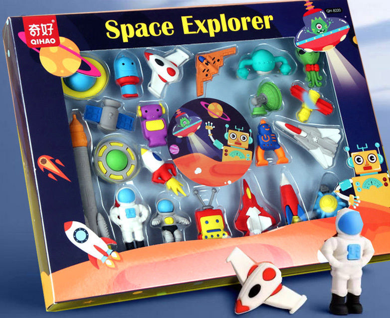 Space Explorer Eraser Set - 21 Erasers