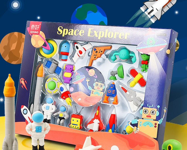 Space Explorer Eraser Set - 21 Erasers