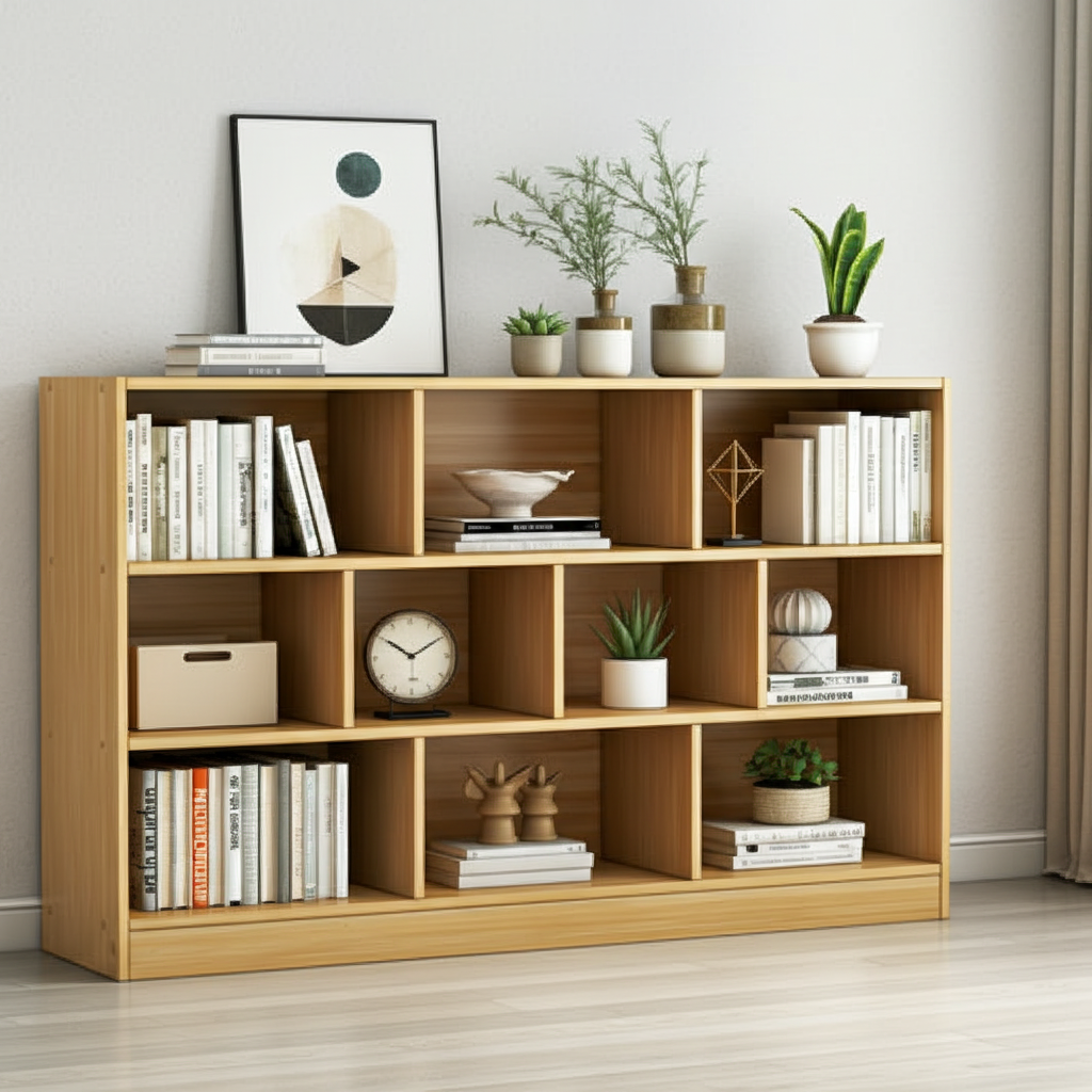 9 Shelving Insight Bookshelf Display Cabinet Bookcase Shelf Organiser (Oak)