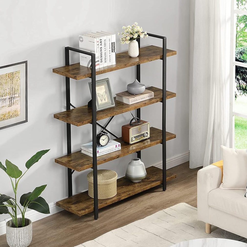 Envision Rustic 4-Tier Bookcase Storage Shelf Organizer