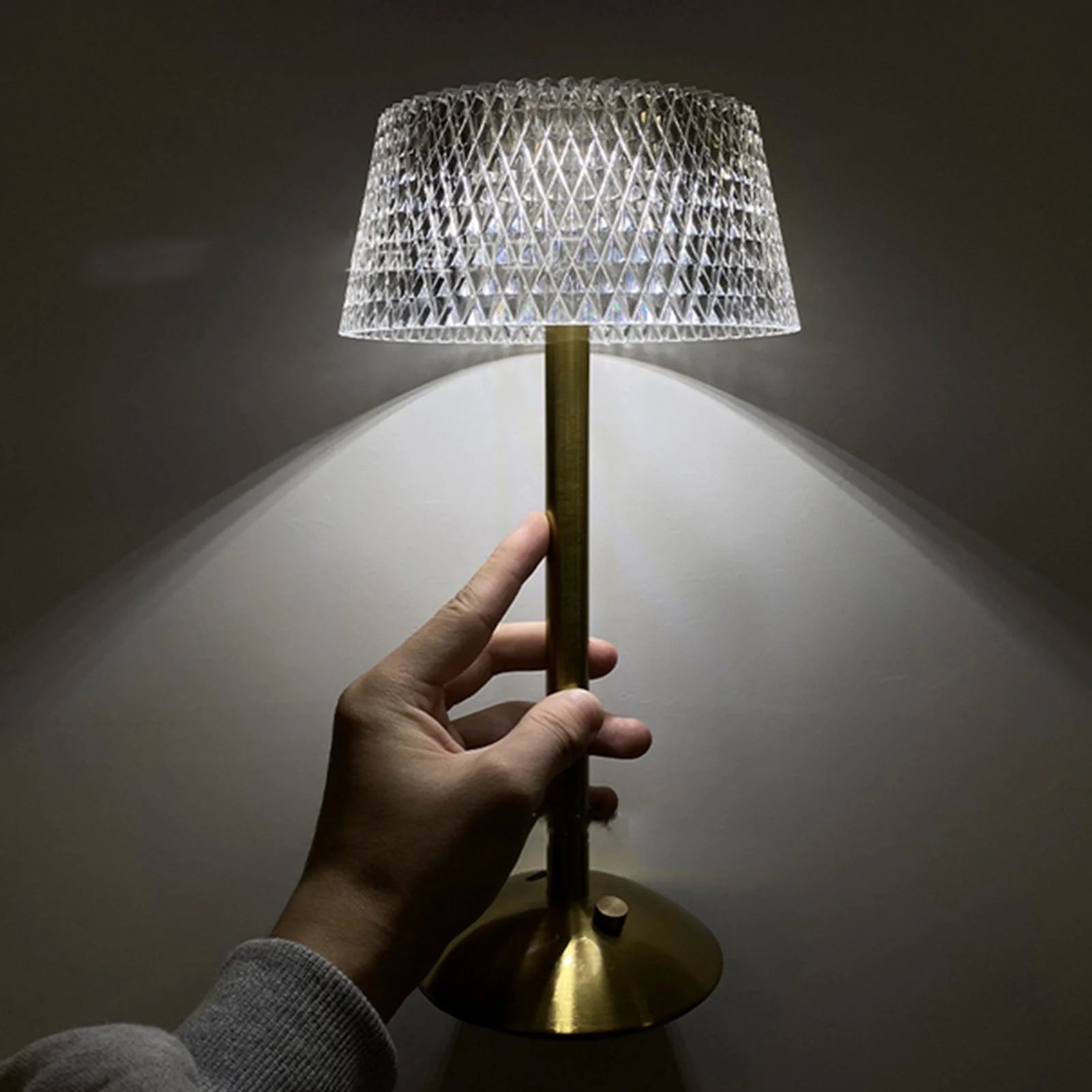 Luxe Diamond Crystal Table Lamp Touch-Dimmable LED Rechargeable Night Light