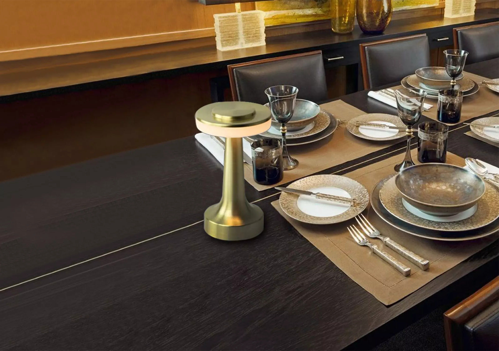 Luxe LED Table Lamp Portable Cordless Touch Sensor Night Light (Gold)