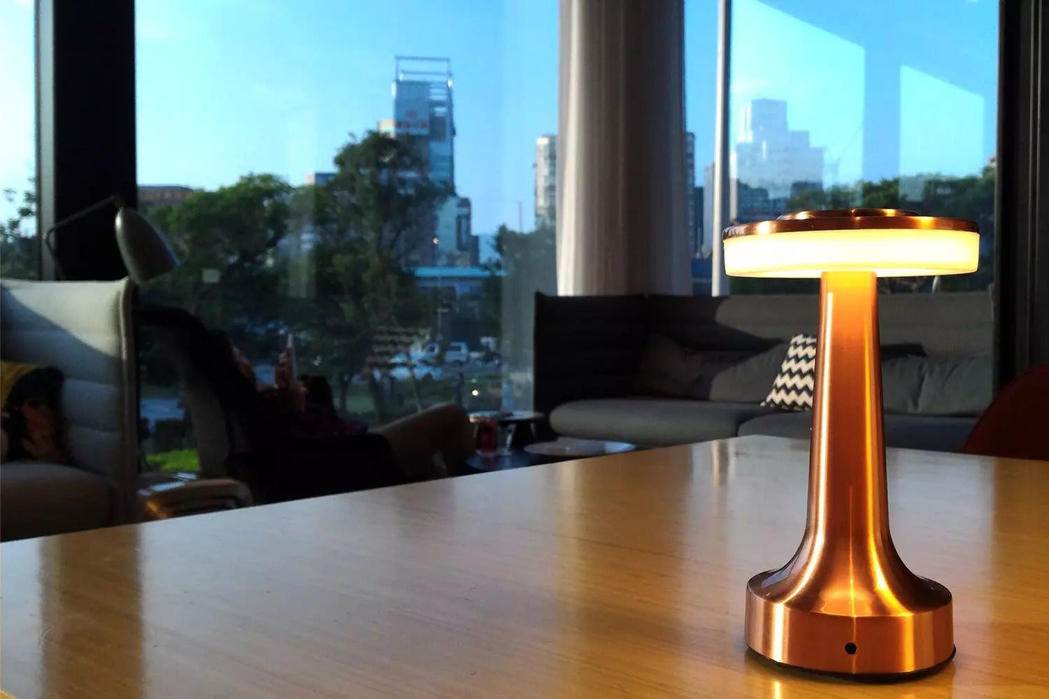 Luxe LED Table Lamp Portable Cordless Touch Sensor Night Light (Gold)