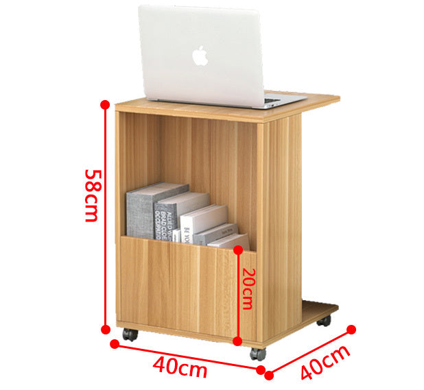 Hermes Sofa Side Table with Magazine Holder (White)