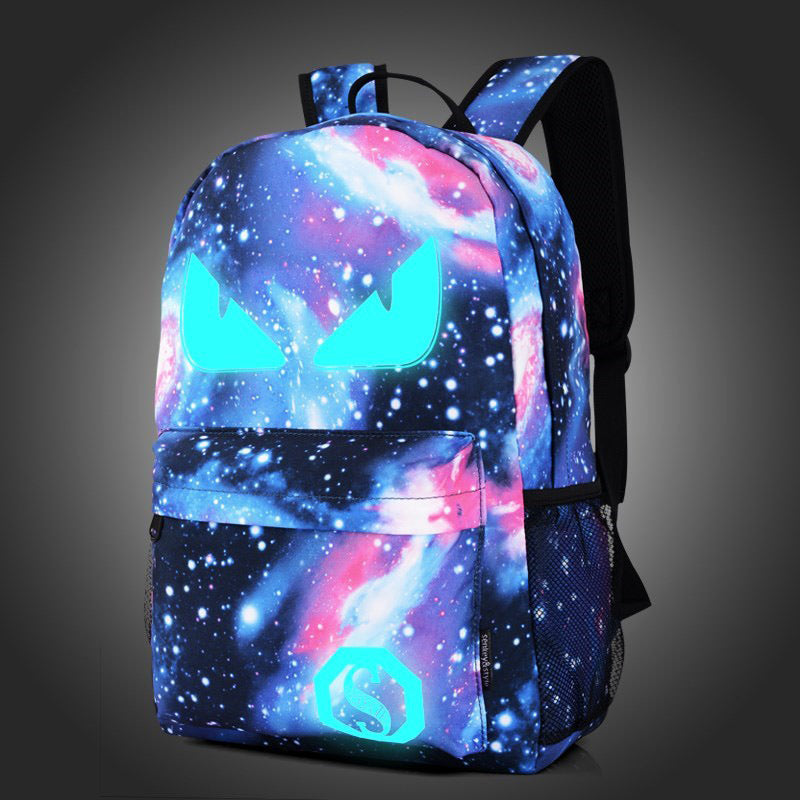 Galaxy Backpack Laptop Travel School Bag Glow in the Dark Shoulder Bag