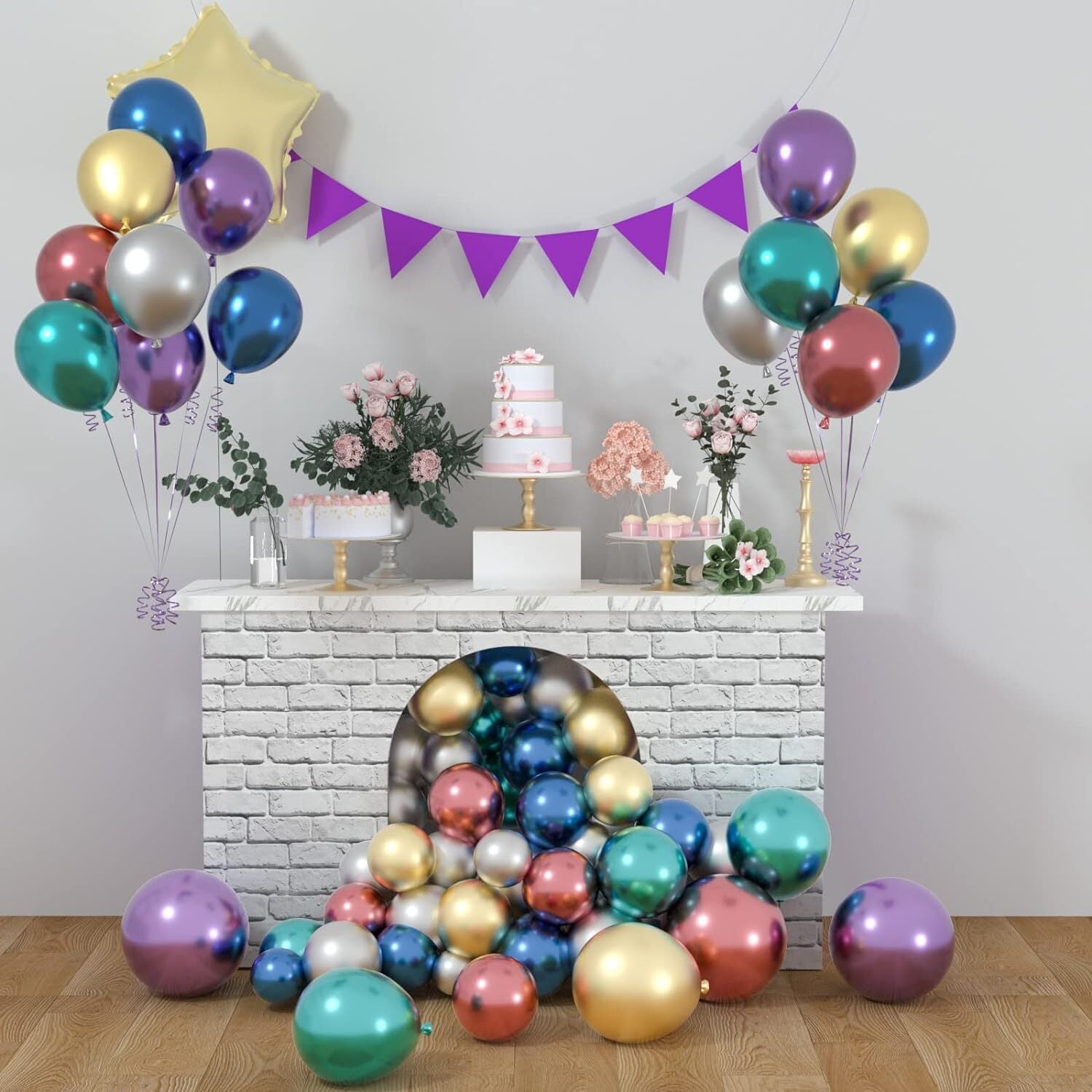 100 PCS Colourful Metallic Mini Balloons Party Decorations