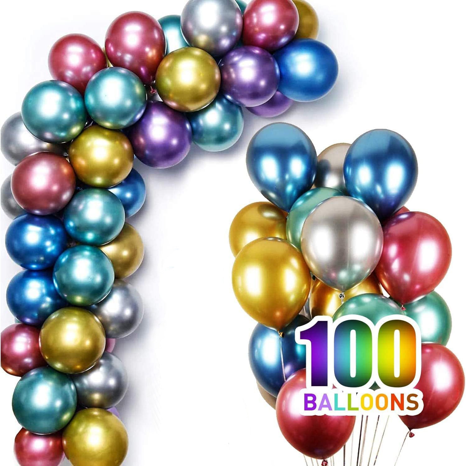 100 PCS Colourful Metallic Mini Balloons Party Decorations