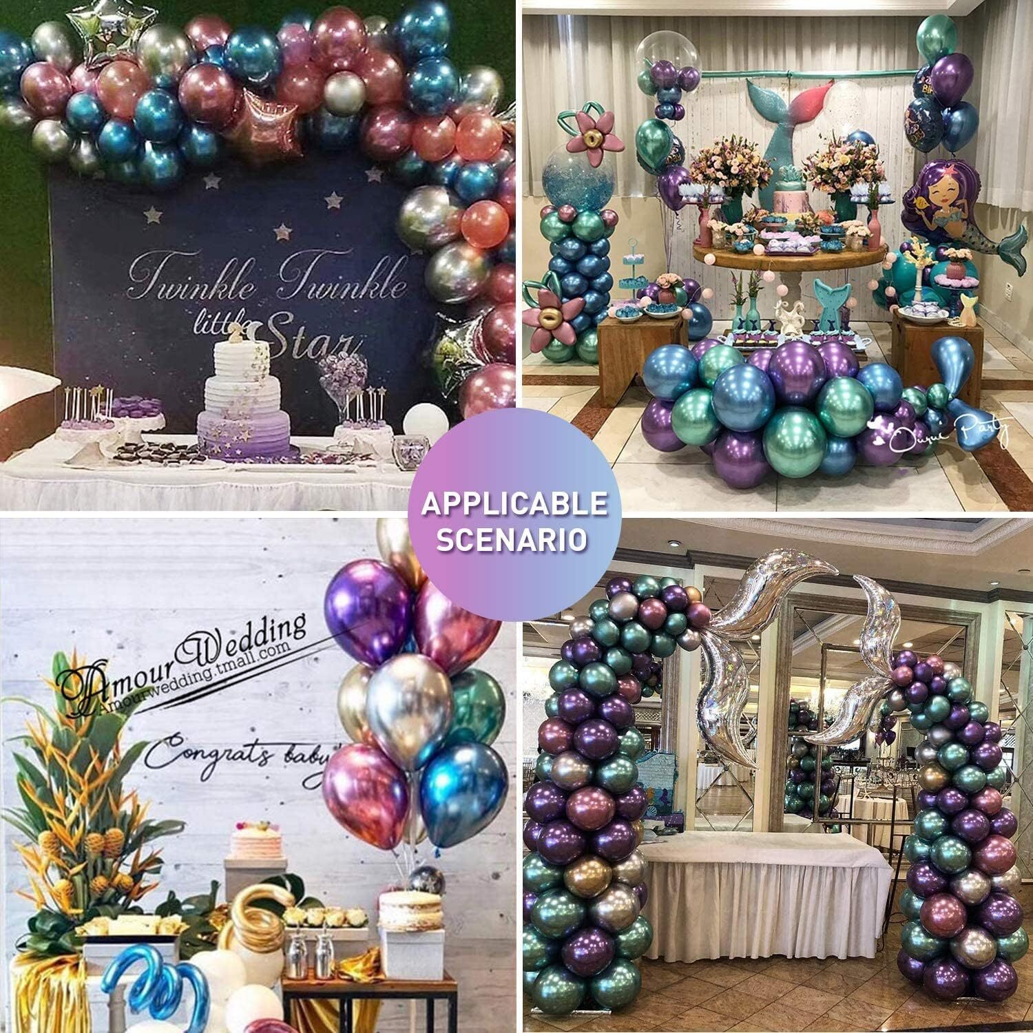 100 PCS Colourful Metallic Mini Balloons Party Decorations