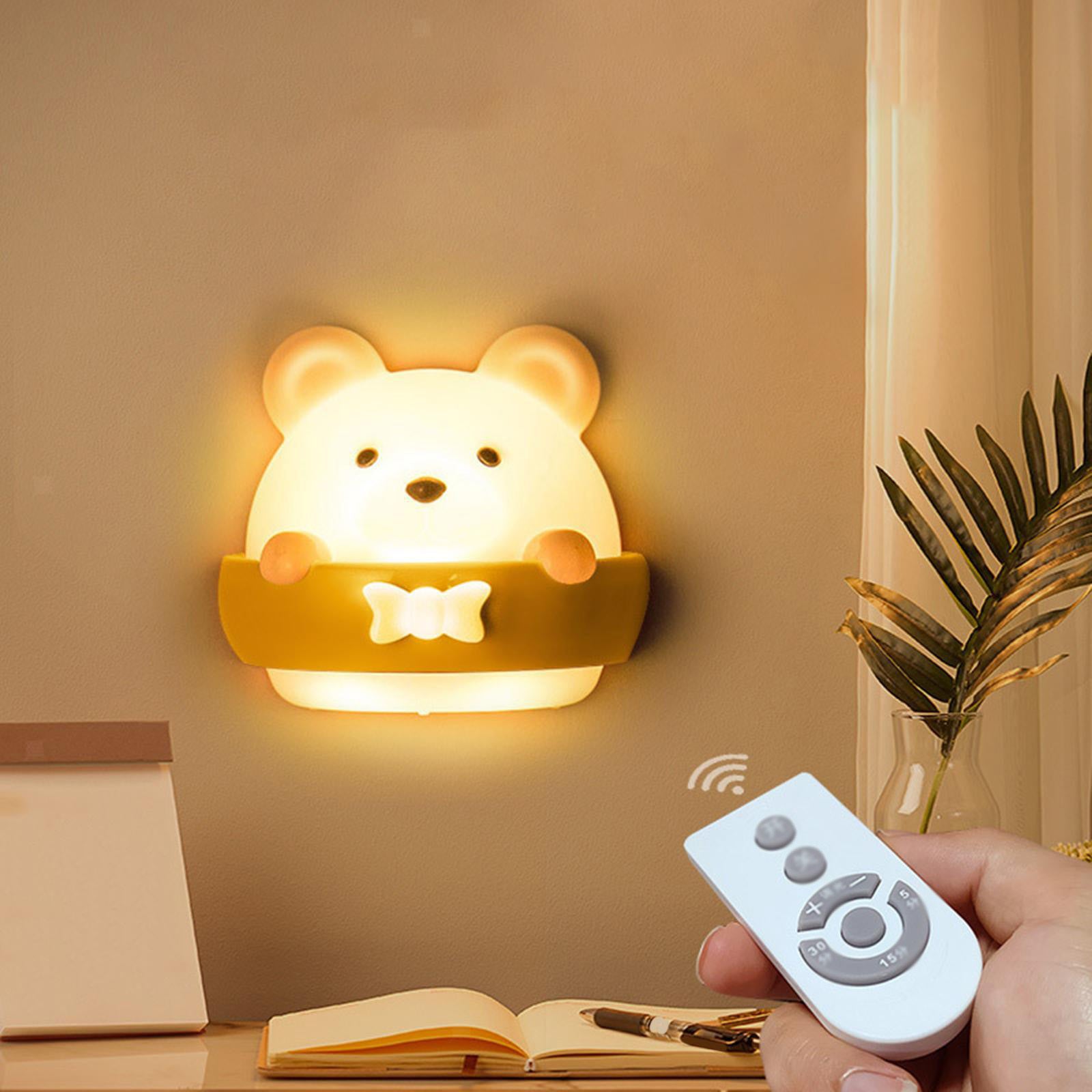 Multifunction Cute Bear Remote Control LED Light USB Rechargeable Lamp