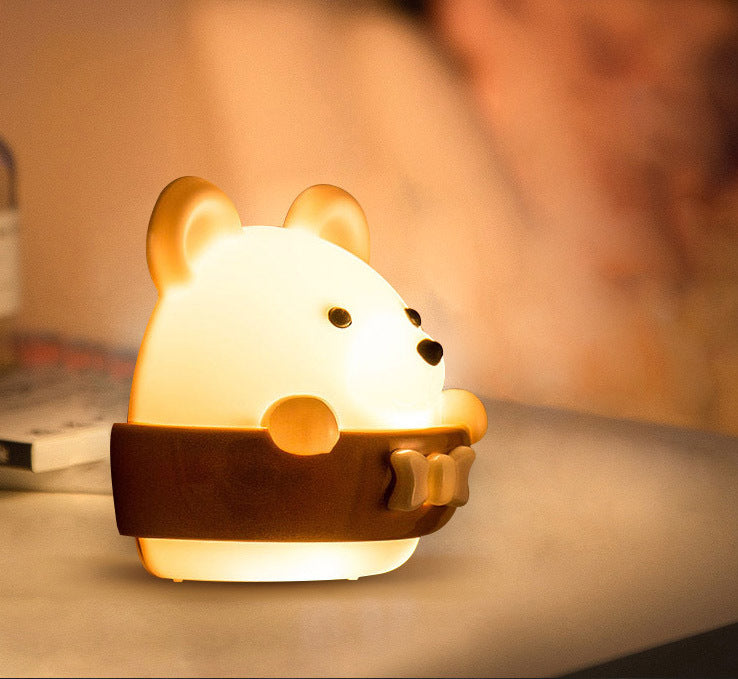 Multifunction Cute Bear Remote Control LED Light USB Rechargeable Lamp
