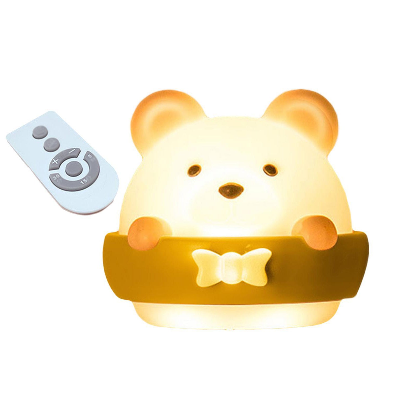 Multifunction Cute Bear Remote Control LED Light USB Rechargeable Lamp