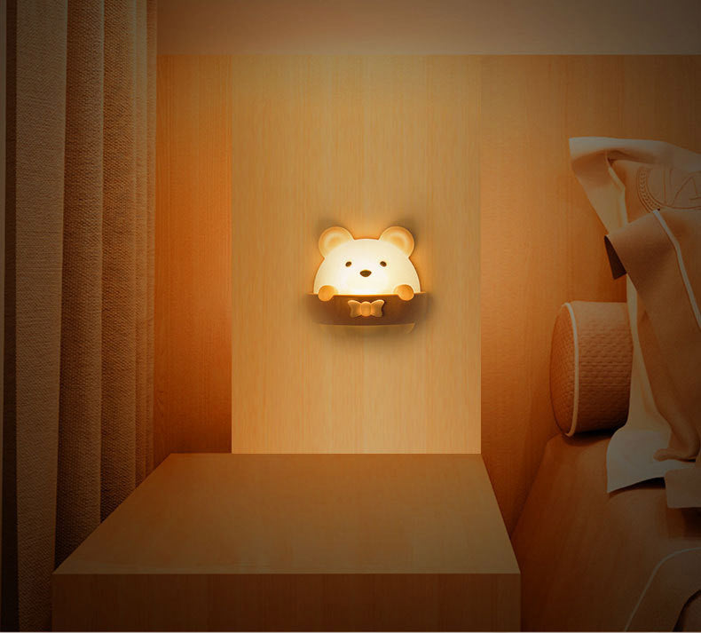 Multifunction Cute Bear Remote Control LED Light USB Rechargeable Lamp