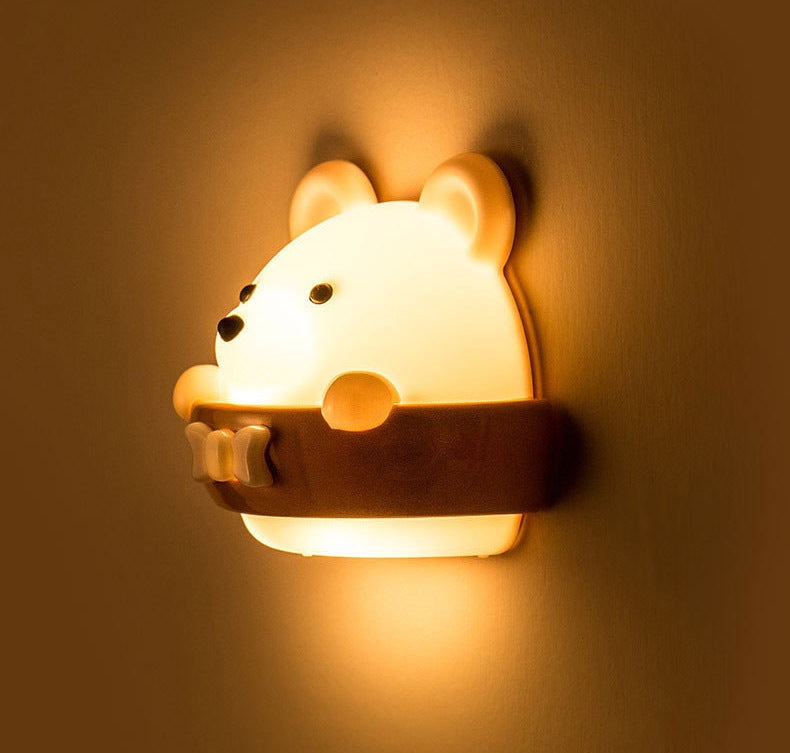 Multifunction Cute Bear Remote Control LED Light USB Rechargeable Lamp