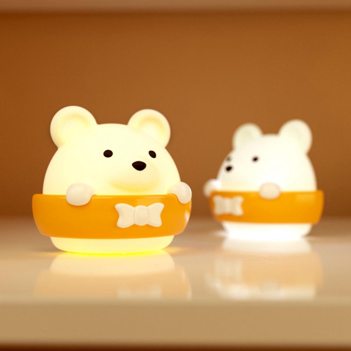 Multifunction Cute Bear Remote Control LED Light USB Rechargeable Lamp