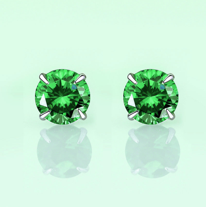 S925 Sterling Silver 2 Carats CZ Diamond Stud Earrings