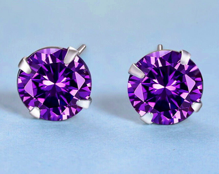 S925 Sterling Silver 2 Carats CZ Diamond Stud Earrings