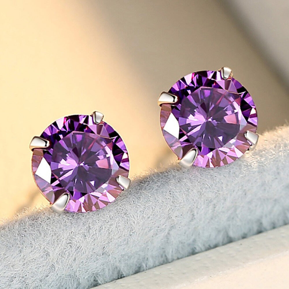 S925 Sterling Silver 2 Carats CZ Diamond Stud Earrings