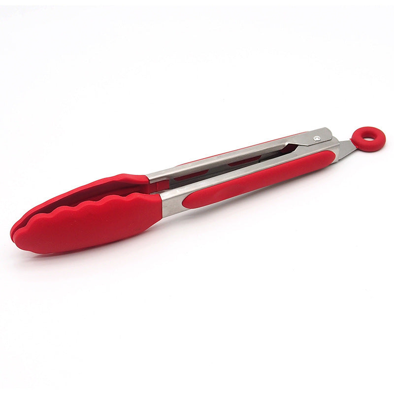 27cm Good Grip Silicone Stainless Steel Tongs (Red)