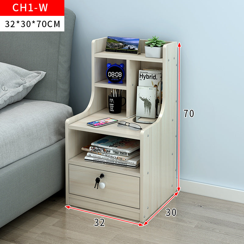 Imperial Bedside Table with Drawer and Shelf (White Oak)