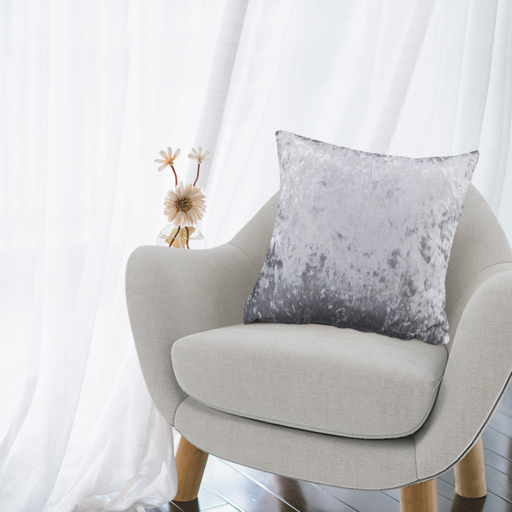 Luxe Velvet Soft Plush Cushion Throw Pillow (Silver)