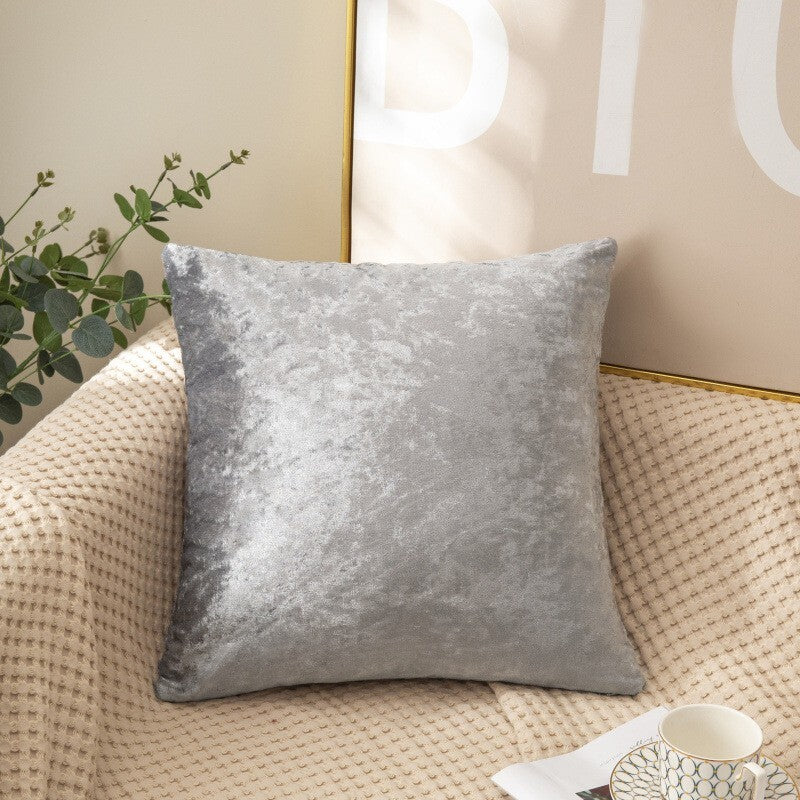 Luxe Velvet Soft Plush Cushion Throw Pillow (Silver)