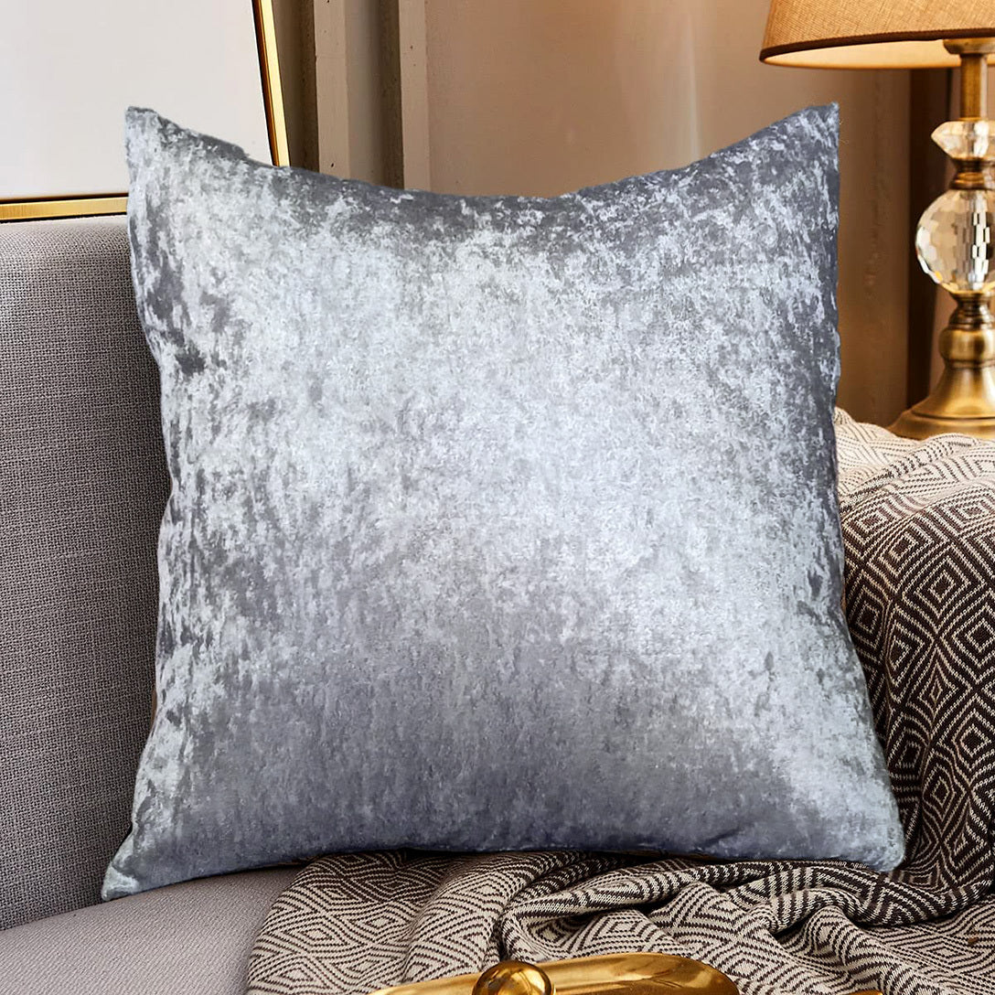 Luxe Velvet Soft Plush Cushion Throw Pillow (Silver)