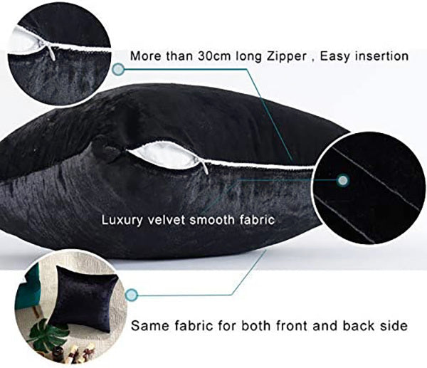 Luxe Velvet Soft Plush Cushion Throw Pillow (Silver)