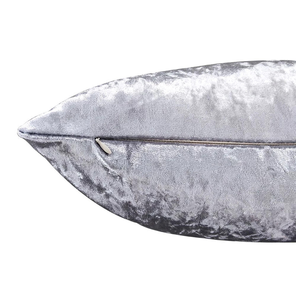 Luxe Velvet Soft Plush Cushion Throw Pillow (Silver)