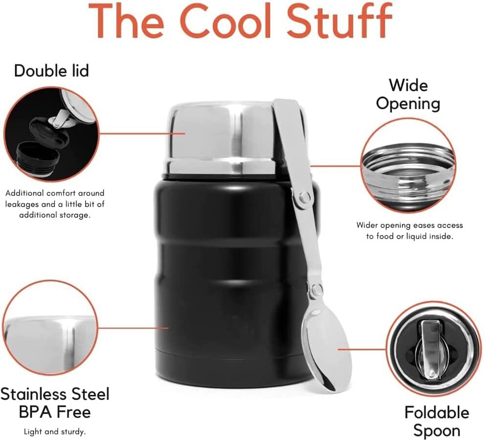 750mL Stainless Steel Vacuum Thermos Insulated Food Jar Lunch Box