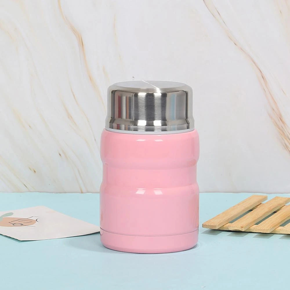 750mL Stainless Steel Vacuum Thermos Insulated Food Jar Lunch Box (Pink)