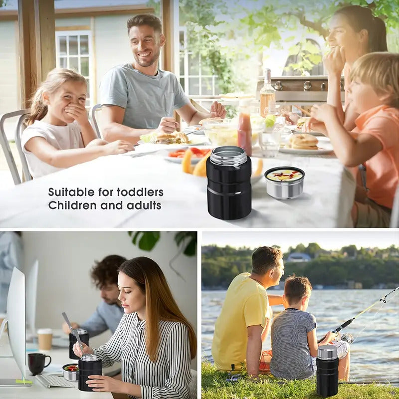 750mL Stainless Steel Vacuum Thermos Insulated Food Jar Lunch Box (Pink)