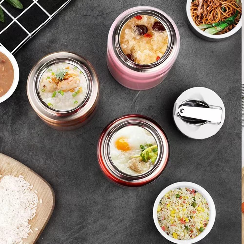 750mL Stainless Steel Vacuum Thermos Insulated Food Jar Lunch Box (Pink)