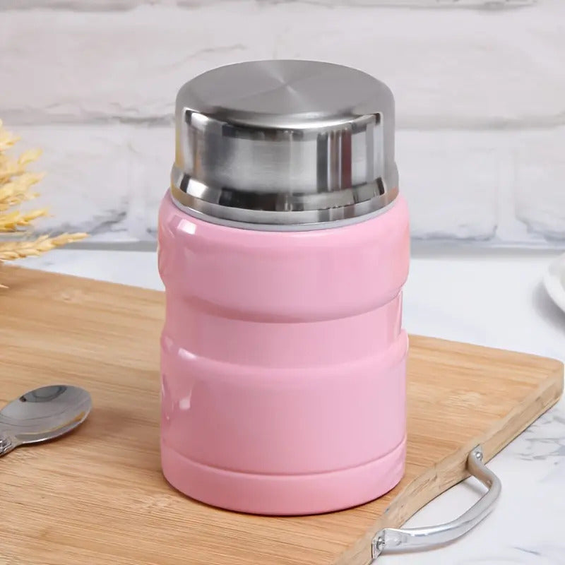 750mL Stainless Steel Vacuum Thermos Insulated Food Jar Lunch Box (Pink)